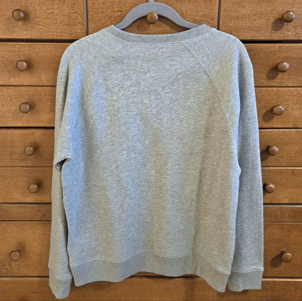 NEW J. Crew Gray Sweatshirt with Plaid Accent Sz Small - Picture 2 of 3